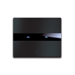 PLAQUE TOUCH 44 RECTANGULAIRE ALUMUNIUM ANTHRACITE BROSSE 3 MODULES|sfh|05c4c9e628cc|