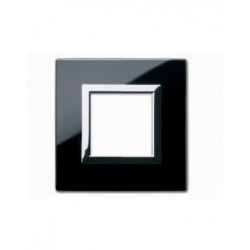 PLAQUE VERA 44 CARREE EN VERRE NOIR ABSOLU 2 MODULES|sfh|b9f002901555|