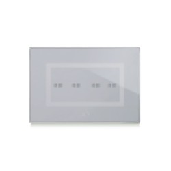 PLAQUE VERA 44 TOUCH RECTANGULAIRE GRIS OPAQUE 4 MODULES 4 COMMANDES|sfh|9ebeba6abe31|