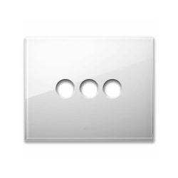 PLAQUE NEW STYLE 44 RECTANGULAIRE VERRE BLANC 3 MODULES 3 COMMANDES|sfh|6fb9fd977ef8|