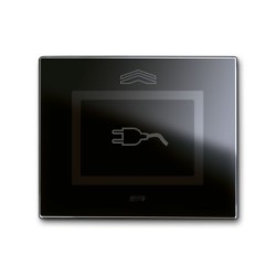 PLAQUE VERA 44 TOUCH RECTANGULAIRE NOIR ABSOLU POUR PRISE COULISSANTE|sfh|f82e6a58ace0|