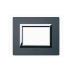 PLAQUE VERA 44 RECTANGULAIRE ALUMINIUM ANTHRACITE BROSSÉ 3 MODULES|sfh|954c4ca3473d|